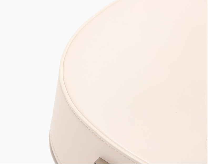 Crescent Leather Handbag in Off White