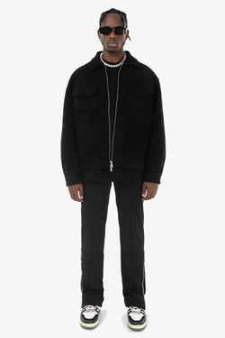 Monaco Suede Jacket in Eclipse Black