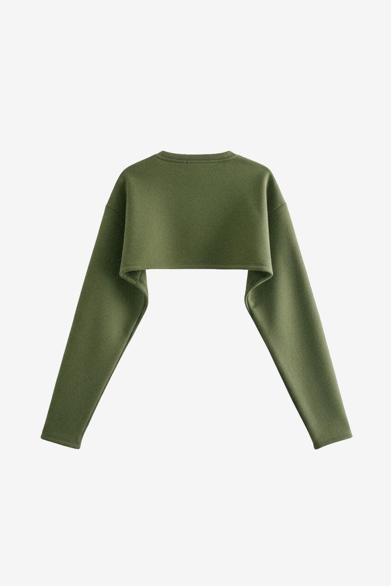 Ultra Cropped Sweater in Forest Green