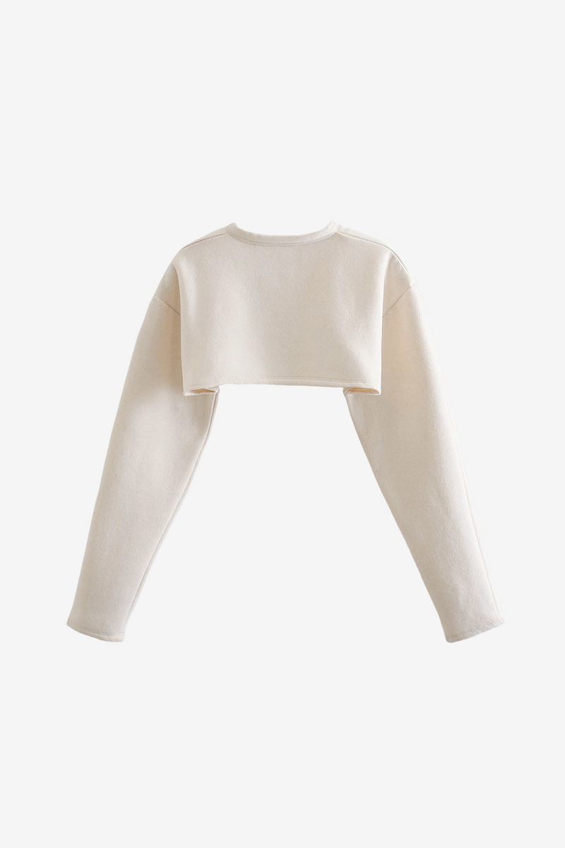 Ultra Cropped Sweater in Tempura White