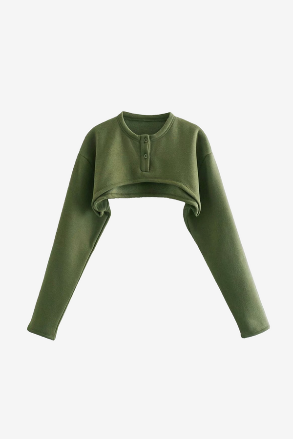 Ultra Cropped Sweater in Forest Green