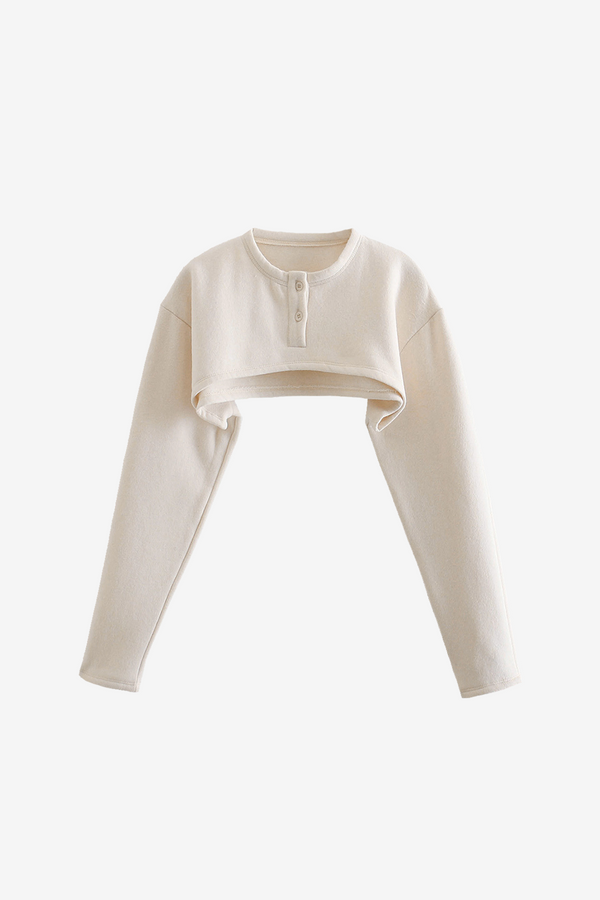 Ultra Cropped Sweater in Tempura White