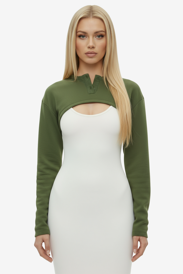 Ultra Cropped Sweater in Forest Green