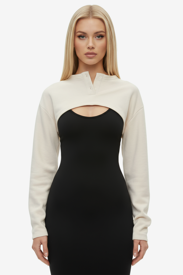 Ultra Cropped Sweater in Tempura White