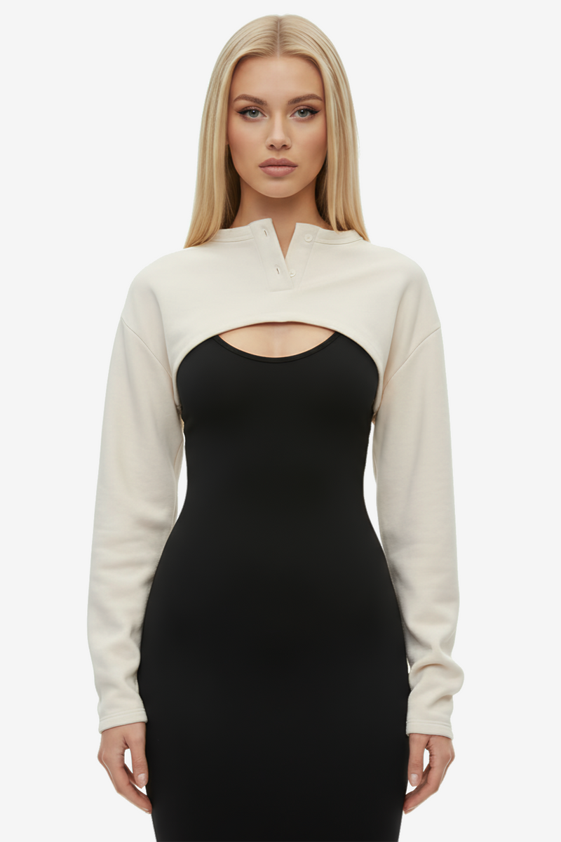 Ultra Cropped Sweater in Tempura White