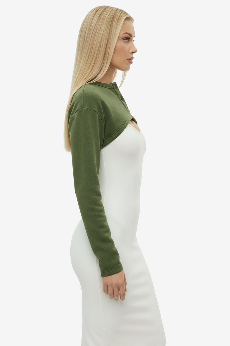 Ultra Cropped Sweater in Forest Green