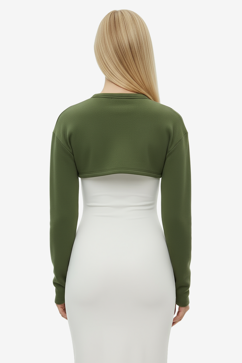 Ultra Cropped Sweater in Forest Green
