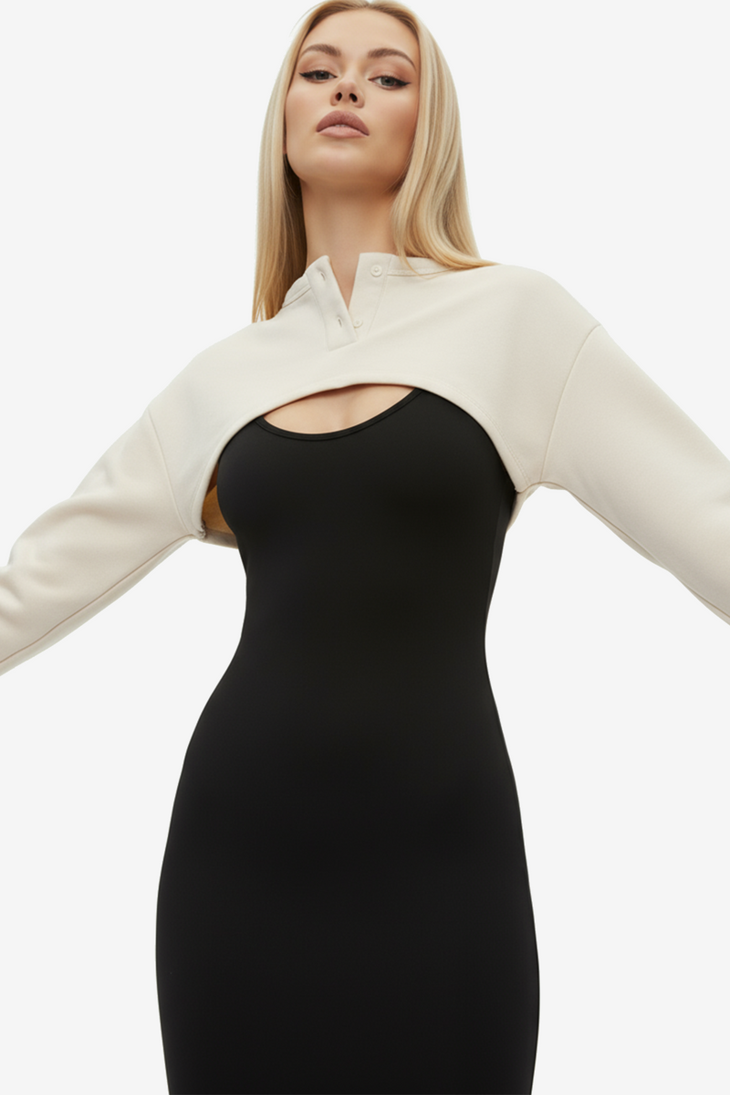 Ultra Cropped Sweater in Tempura White