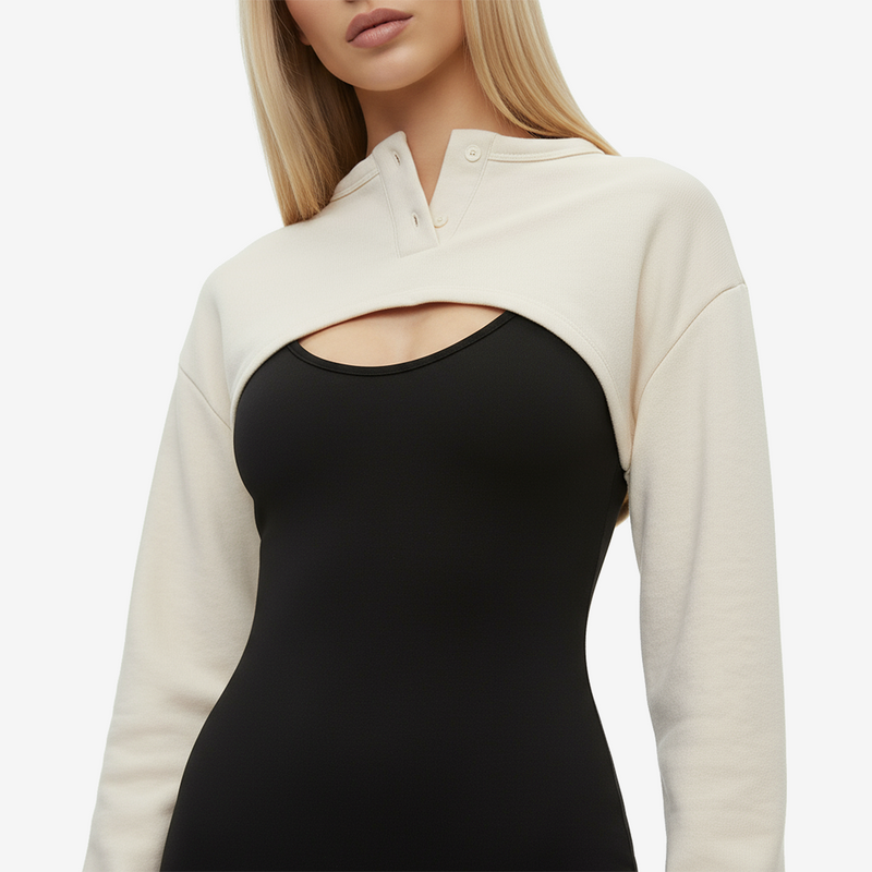 Ultra Cropped Sweater in Tempura White