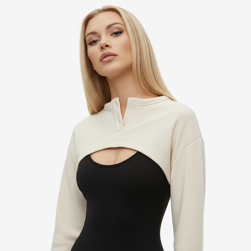 Ultra Cropped Sweater in Tempura White