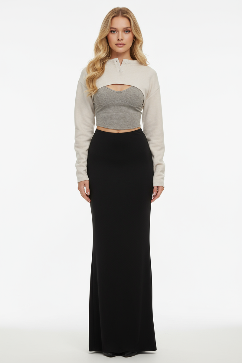 Ultra Cropped Sweater in Tempura White